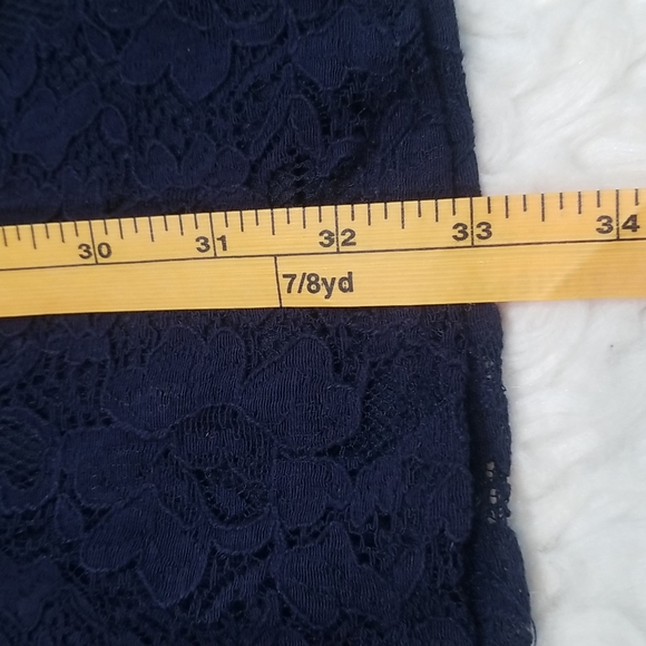 Flying Tomato Navy Blue Long Sleeves Laced Dress. S - Picture 13 of 14